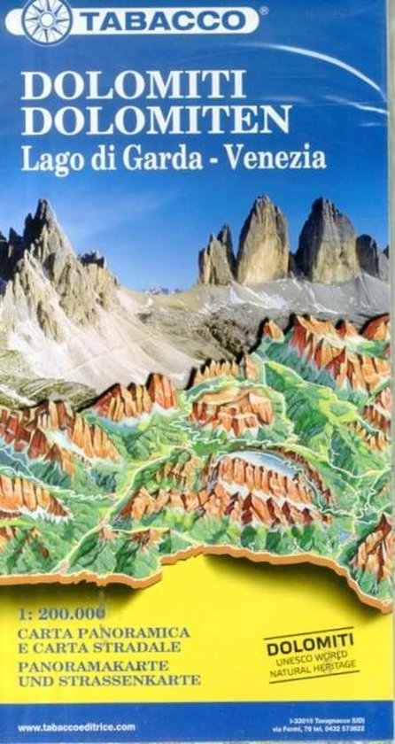 Dolomites Road Panoramic Map 1 : 200 000