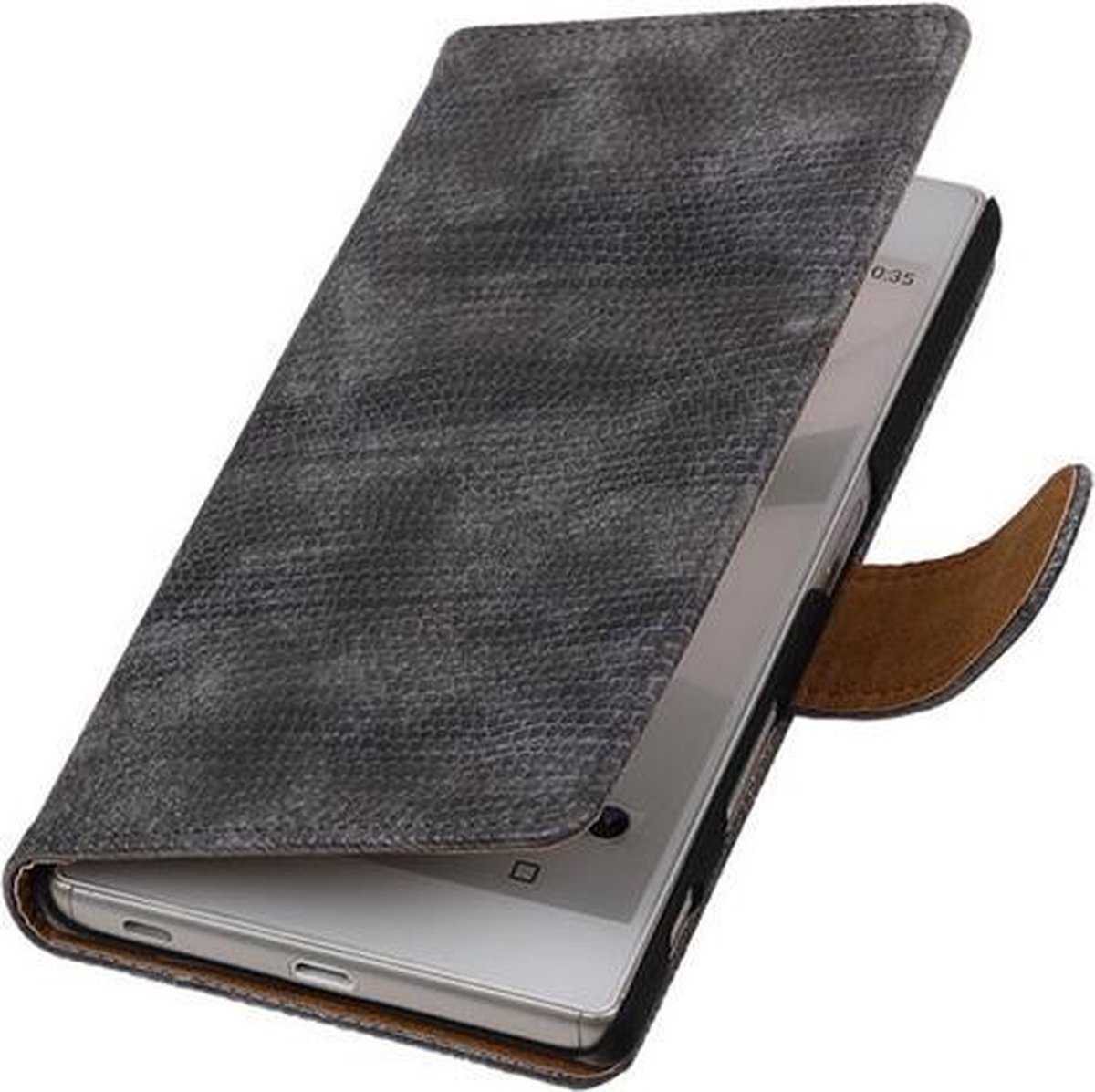 Sony Xperia Z5 - Booktype Wallet Hoesje Mini Slang Grijs