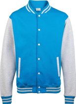 AWDis Varsity jacket, Sapphire Blue/Heather Grey, Maat S