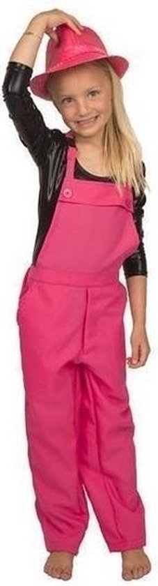 Verkleed roze tuinbroek/overall voor kinderen 128