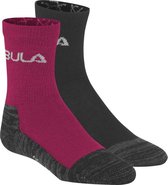 Sokken in wolmix jr (2 paar) – donker roze - maat 30-33