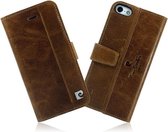 Pierre Cardin Echt Leer wallet boekcase hoesje voor iPhone 6 Plus / 6S Plus Bruin