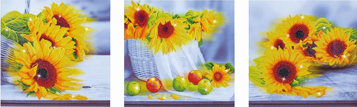 DIAMOND DOTZ DD14.001, Originele 5D Diamond Painting Set Sunflower Days, Knutselpakket met 28.144 Ronde Steentjes, Dotz voor Volwassenen, Hobbypakket ca. 142 x 42 cm voor Kinderen Vanaf 8 Jaar