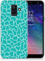 Geschikt voor Samsung Galaxy A6 (2018) TPU Hoesje Design Cracks Blue