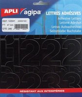 3x Agipa etiketten cijfers en letters letterhoogte 47mm, 286 cijfers
