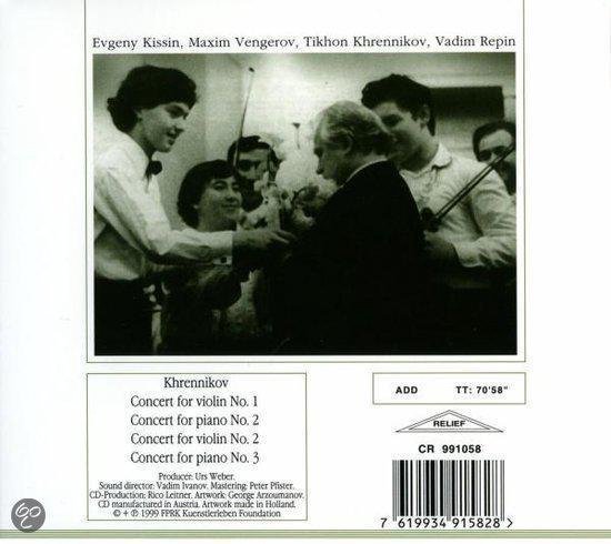 Evgeny Kissin, Maxim Vengerov en Tikhon Khrennikov met viool en piano. Khrennikov concerten voor viool en piano.