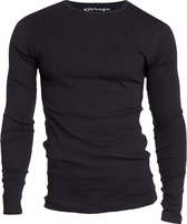 Garage 303 - Semi Bodyfit T-shirt ronde hals lange mouw zwart M 100% katoen 1x1 rib