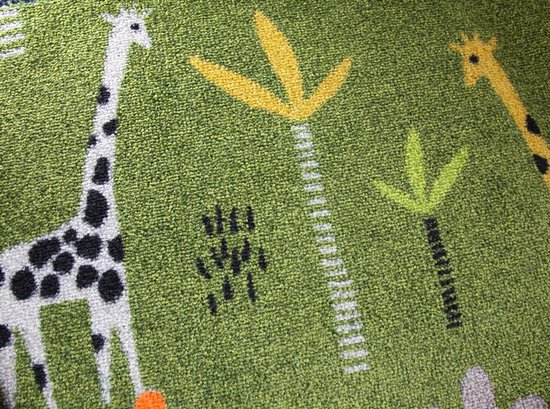 Tapis Kinder Tapis de chambre d' enfant Girafe - Lavable - Antidérapant - 85 x 60 cm