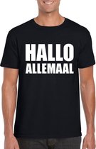 Hallo allemaal tekst t-shirt zwart heren S