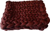 BORDEAUX Wollen deken - woondeken - plaid handgemaakt van XXL merino wol  80 x 120 cm - in 44 kleuren verkrijgbaar