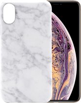 Marmer Hoesje geschikt voor Apple iPhone Xs Max Siliconen TPU Soft Gel Case van iCall - Wit