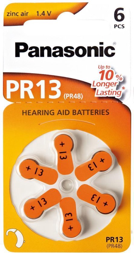 10x6 stuks PR13 hoorapparaat batterij (A13, PR48, 13) | bol.com