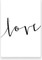 Love – zwart - woonkamer - slaapkamer – muurdecoratie – Interieur liefde poster 40x50 cm