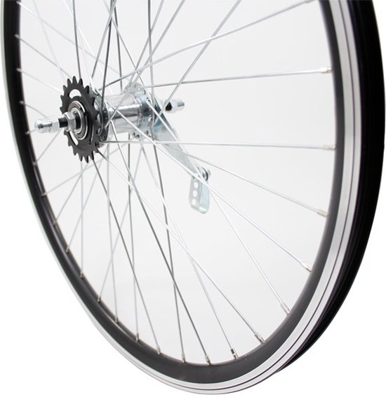 Achterwiel 28x1 1/2 zwart, KT remnaaf, spaak 13, Westwood profiel aluminium velg