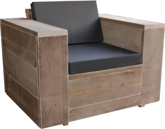 Loungestoel steigerhout "Washington met kussens" - loungestoel - steigerhout - zitstoel