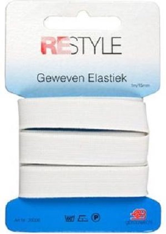 ReStyle Geweven Elastiek Wit 15 mm x 1 meter — afbeelding 2