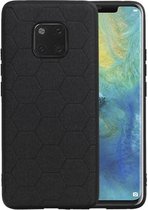 Hexagon Hard Case - Telefoonhoesje - Backcover Hoesje - achterkant hoesje - Geschikt voor Huawei Mate 20 Pro - Zwart