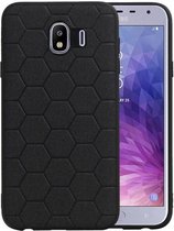 Hexagon Hard Case - Telefoonhoesje - Backcover Hoesje - achterkant hoesje - Geschikt voor Samsung Galaxy J4 - Zwart