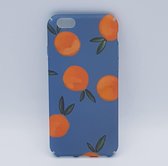 Geschikt voor iPhone 6 / 6S – hoes, cover – TPU – Oranges on blue