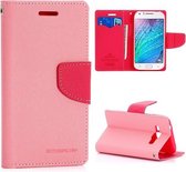 Mercury Diary Geschikt voor: Samsung Galaxy J1 Hoesje - Bookcase - Roze