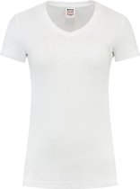 Tricorp Dames T-shirt V-hals 190 grams - Casual - 101008 - Wit - maat XL