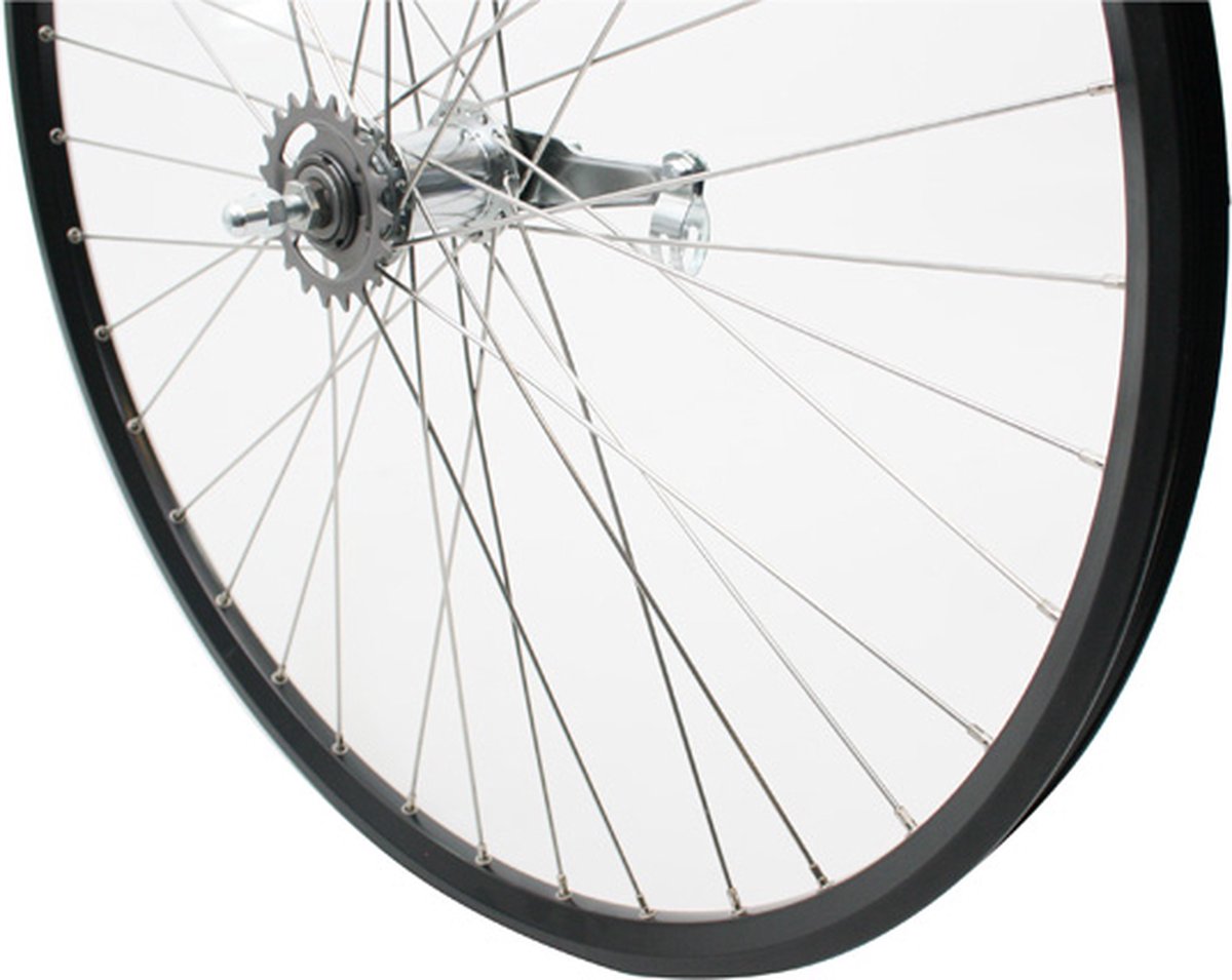 Roland achterwiel 28" 36g ryde zac2000 shim. remnaaf alu zw. afbeelding