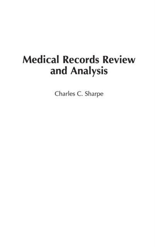 Medical Records Review and Analysis - cover