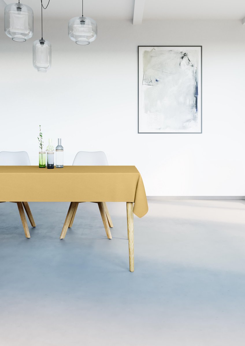 Mistral Home - Tafelkleed waterafstotend - 150x250 cm - Mosterdgeel