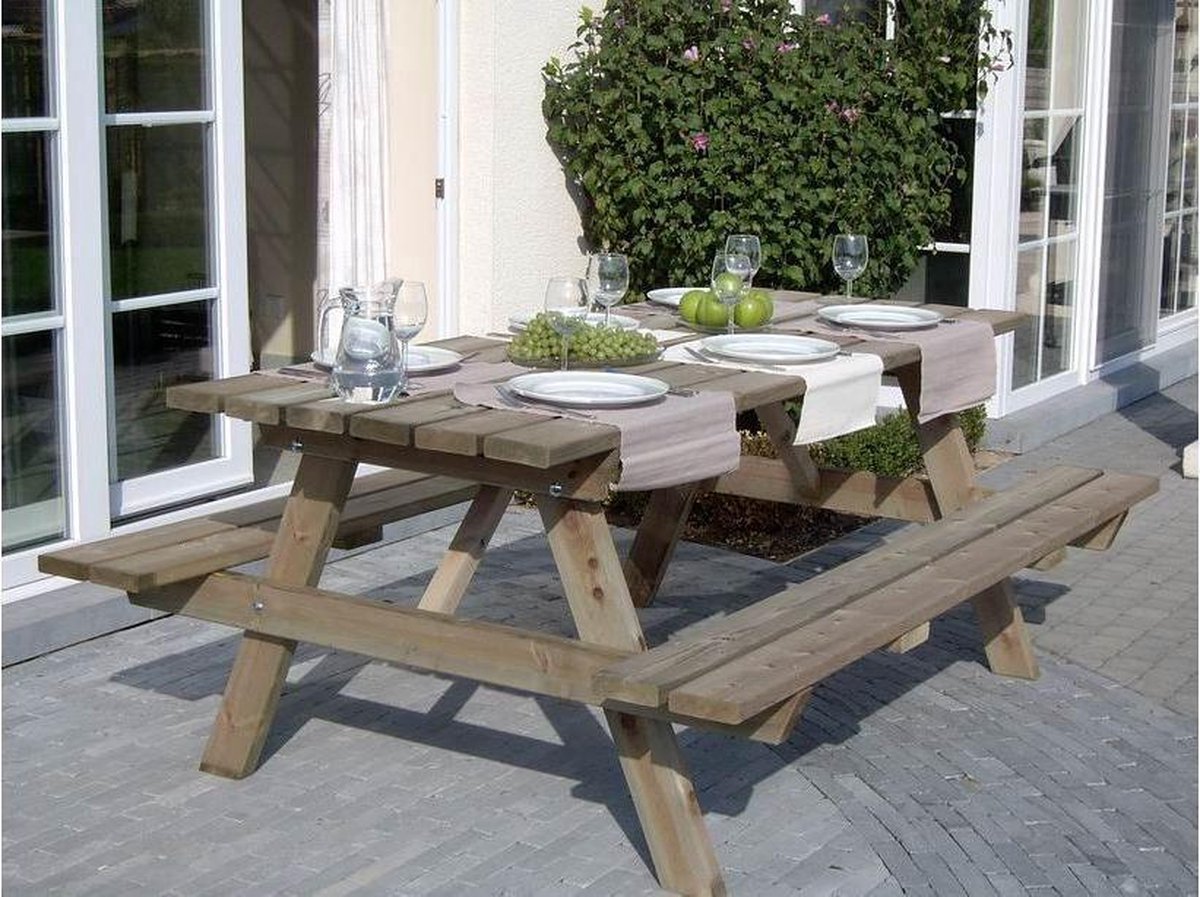 Picknicktafel 1,8 meter -180 cm | Grenen Houten Picknick tafel | bol.com