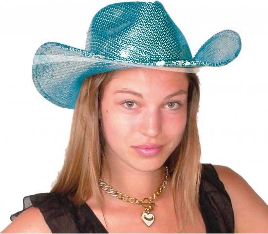Trein syndroom Excentriek Luxe glitter cowboy hoed blauw | bol.com