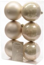 Decoris kerstballen – 6 stuks – kunststof - 8cm