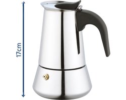 Koffiezetapparaat - Italiaanse Espresso Maker - 200ml - 4 kops - Moka Express Percolator INDUCTIE 4 kopjes Roestvrijstaal - PALERMO