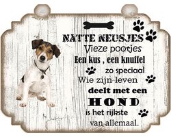 Spreukenbordje hond: Jack Russel