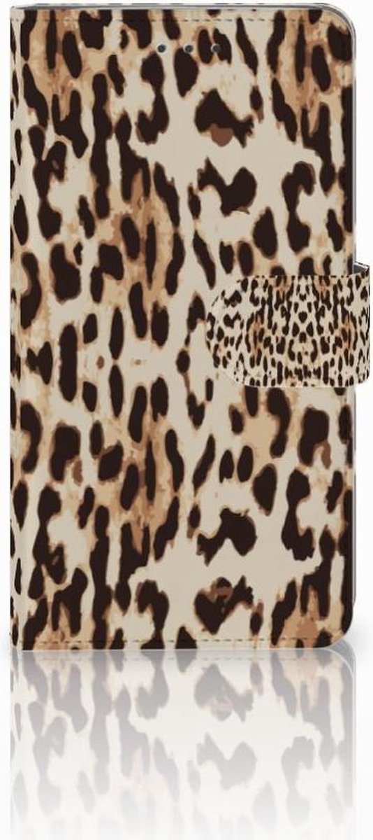 Samsung Galaxy J7 2016 Telefoonhoesje met Pasjes Leopard