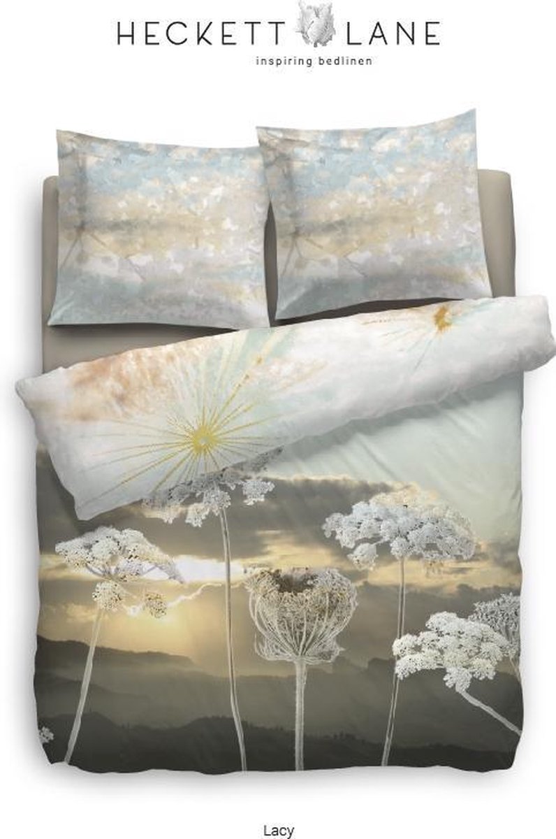 Heckett & Lane Lacy Dekbedovertrek - Eenpersoons - 140x200/220 cm - Blauw