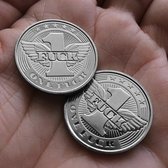 One Fuck munt - Zero fucks given token/coin - verzilverd