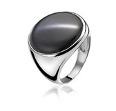 Zinzi - Zilveren Ring - Parelmoer/Zwart - Maat 50 ZIR843Z50