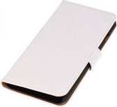 Croco Bookstyle Wallet Case Hoesjes voor Huawei Ascend Y550 Wit