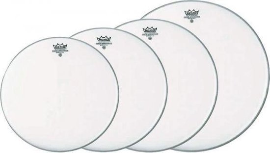 Remo Ambassador ProPack - Pelli Per Batteria Rivestite, Set Da 4 Pezzi Con Diametri 12'', 13'', 14'', 16''