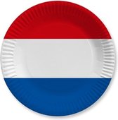 Holland rood wit blauw wegwerp bordjes 50 stuks - Holland/ Koningsdag thema versiering