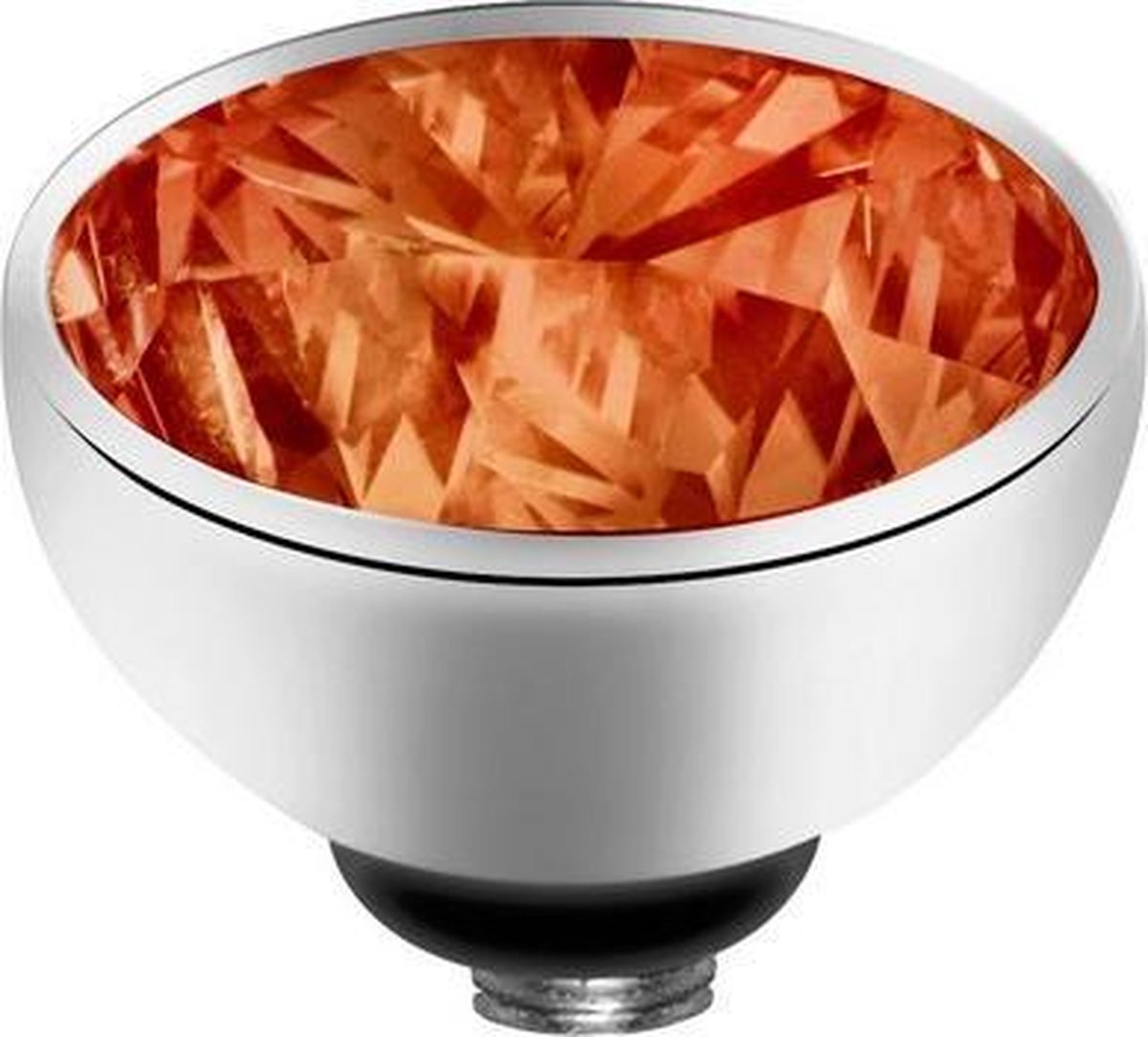 Melano Twisted Basic CZ Steentje Coral Red | Zilver