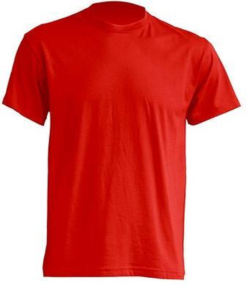 JHK t-shirts kleur rood maat S - Set van 5 stuks