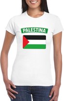 T-shirt met Palestijnse vlag wit dames 2XL