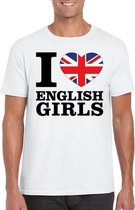 I love English girls t-shirt wit heren S