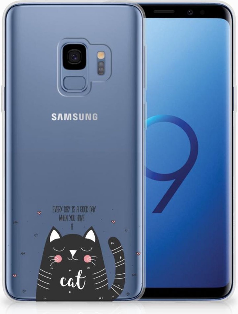 Samsung Galaxy S9 Telefoonhoesje met Naam Cat Good Day