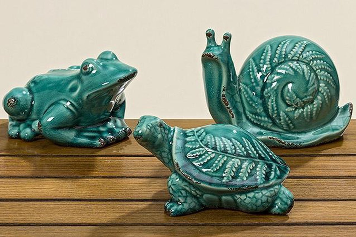 Extra tuinbeeld slak kikker en schildpad