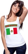 Singlet shirt/ tanktop Mexicaanse vlag wit dames S