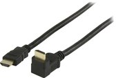 Valueline, High Speed HDMI Kabel met Ethernet HDMI connector - HDMI connector 90° gehoekt 2m (Zwart)