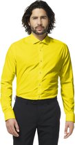 OppoSuits Yellow Fellow Shirt - Heren Overhemd - Casual Effen Gekleurd - Geel - Maat EU 47/48