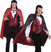 Cape vampier - Rood/Zwart - Carnavalskleding